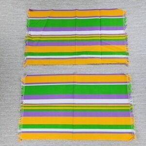 Set of 2 Vintage Cannon Linen Dish Tea Towel Cheese Cloth Mardi Gras Deadstock